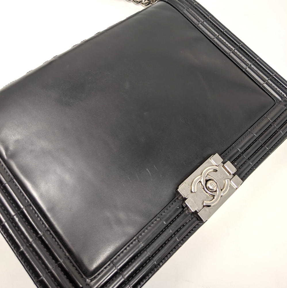 πHPπCHANEL Boy Black Flap Reverso Calfskin Bag - Picture 10 of 16